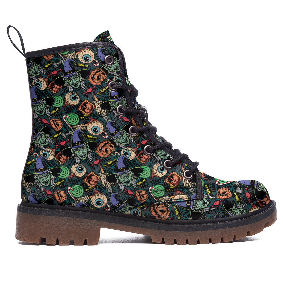 Witch Halloween Elements Print Pattern Work Boots-grizzshop