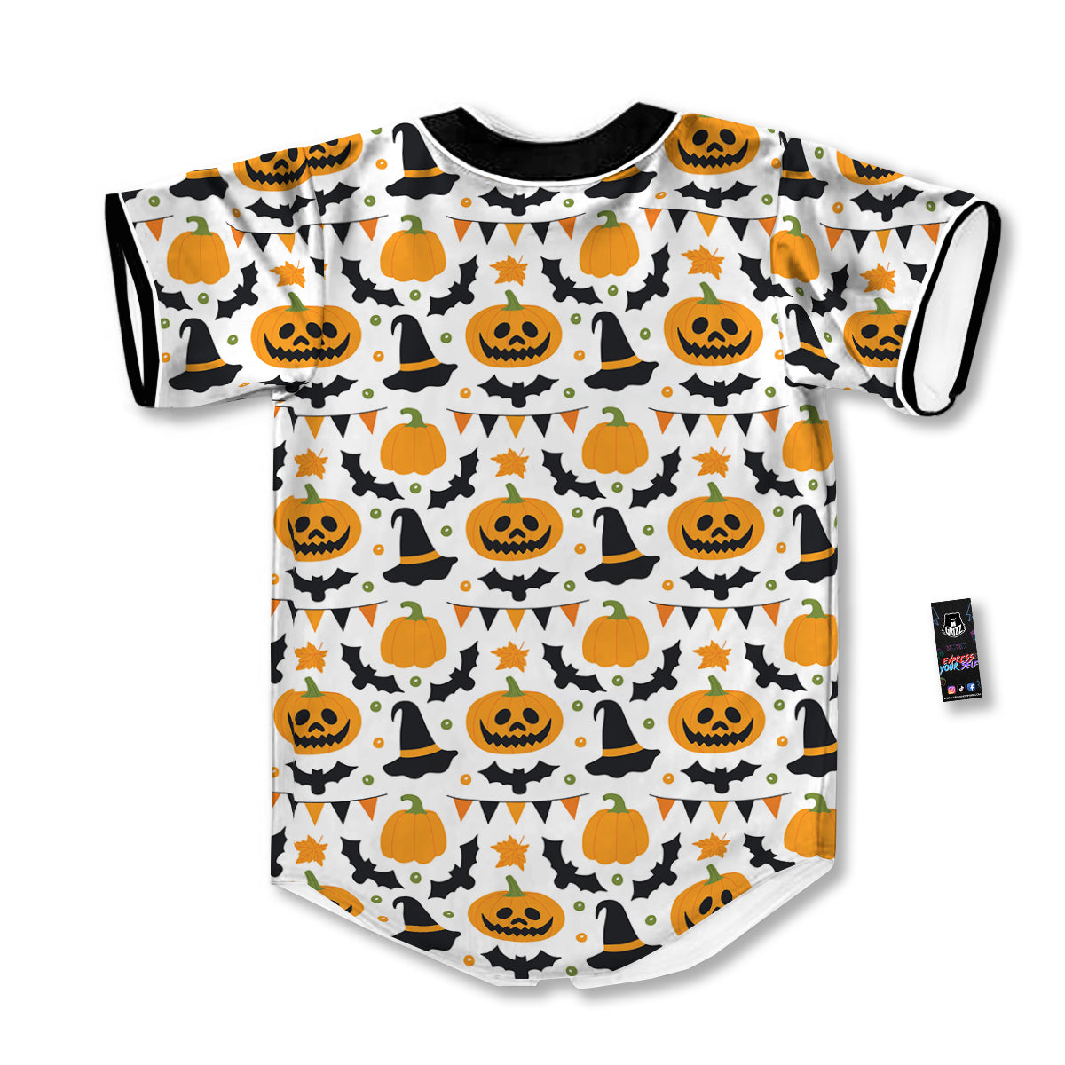 Witch Hat Halloween Print Pattern Baseball Jersey-grizzshop