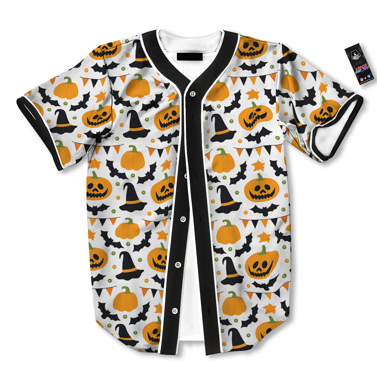 Witch Hat Halloween Print Pattern Baseball Jersey-grizzshop