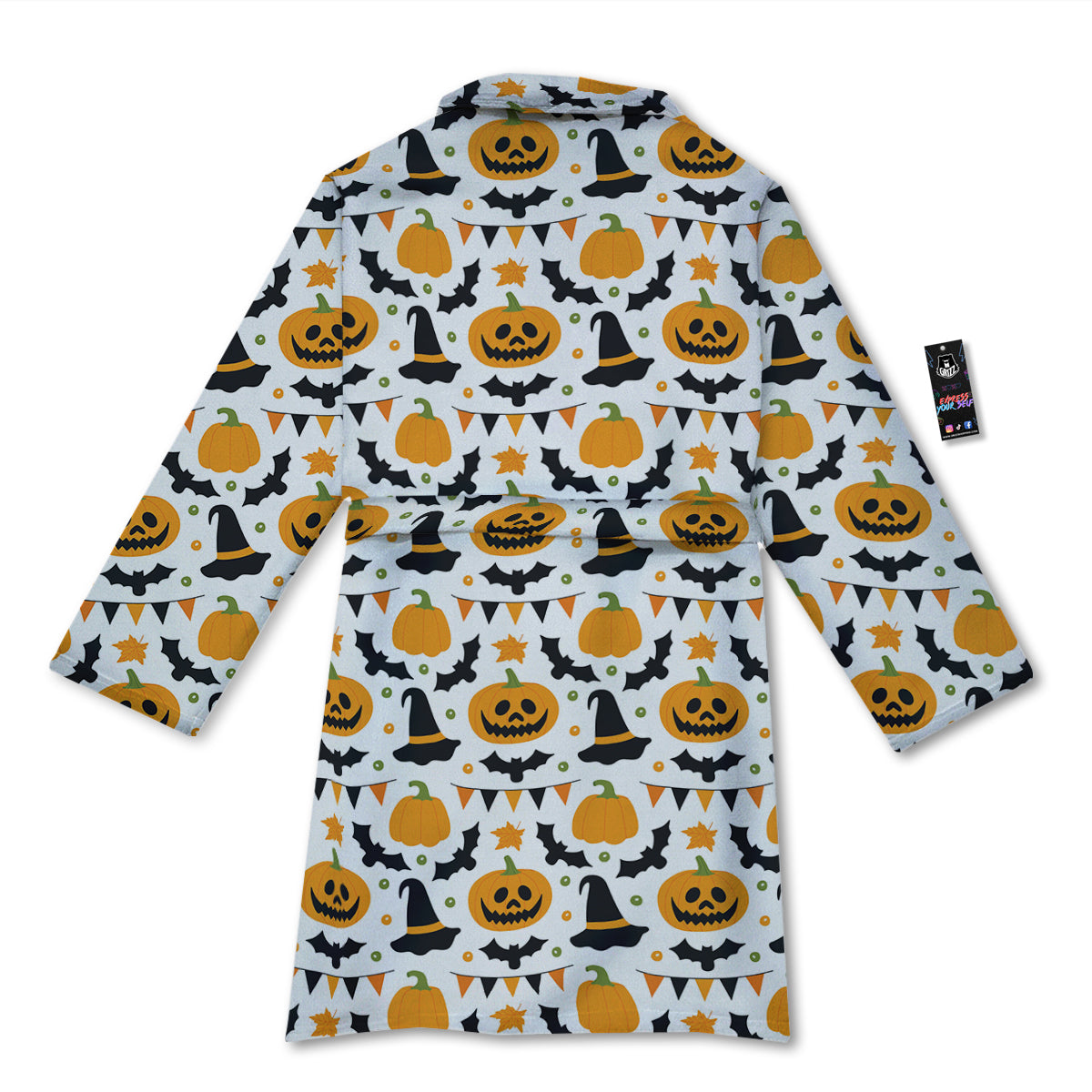 Witch Hat Halloween Print Pattern Bathrobe-grizzshop