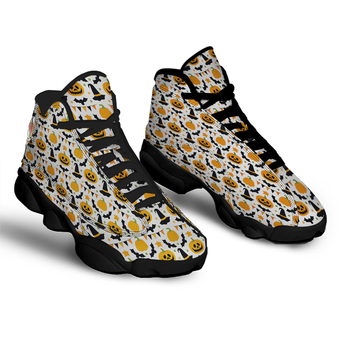Witch Hat Halloween Print Pattern Black Basketball Shoes-grizzshop