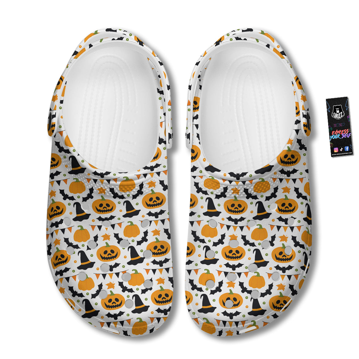Witch Hat Halloween Print Pattern Clog-grizzshop