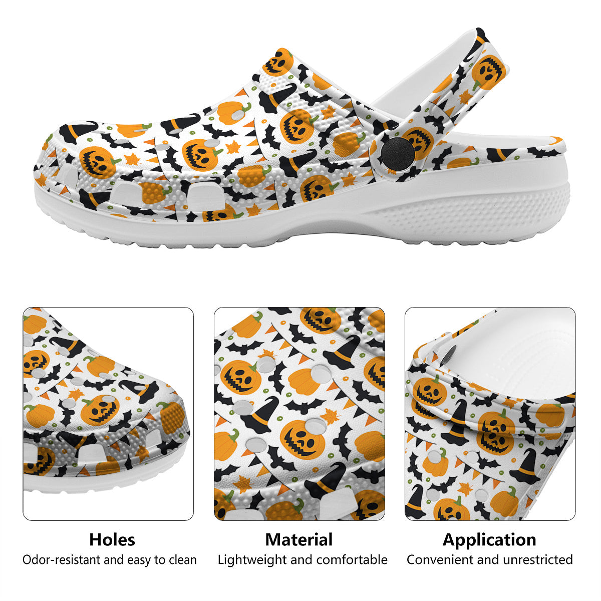 Witch Hat Halloween Print Pattern Clog-grizzshop
