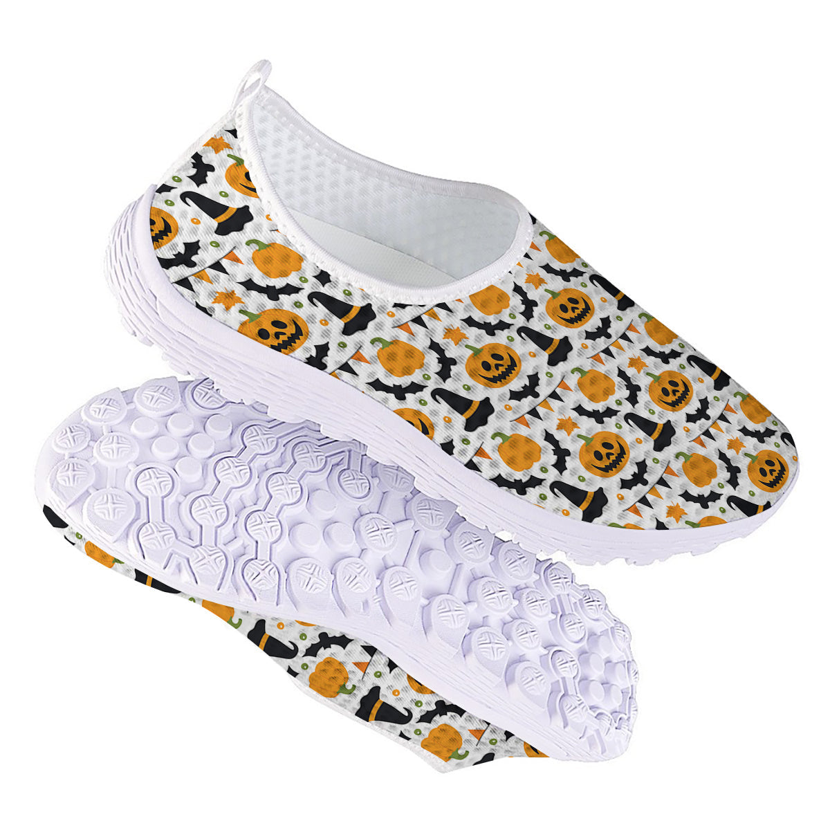 Witch Hat Halloween Print Pattern Nurse Shoes-grizzshop