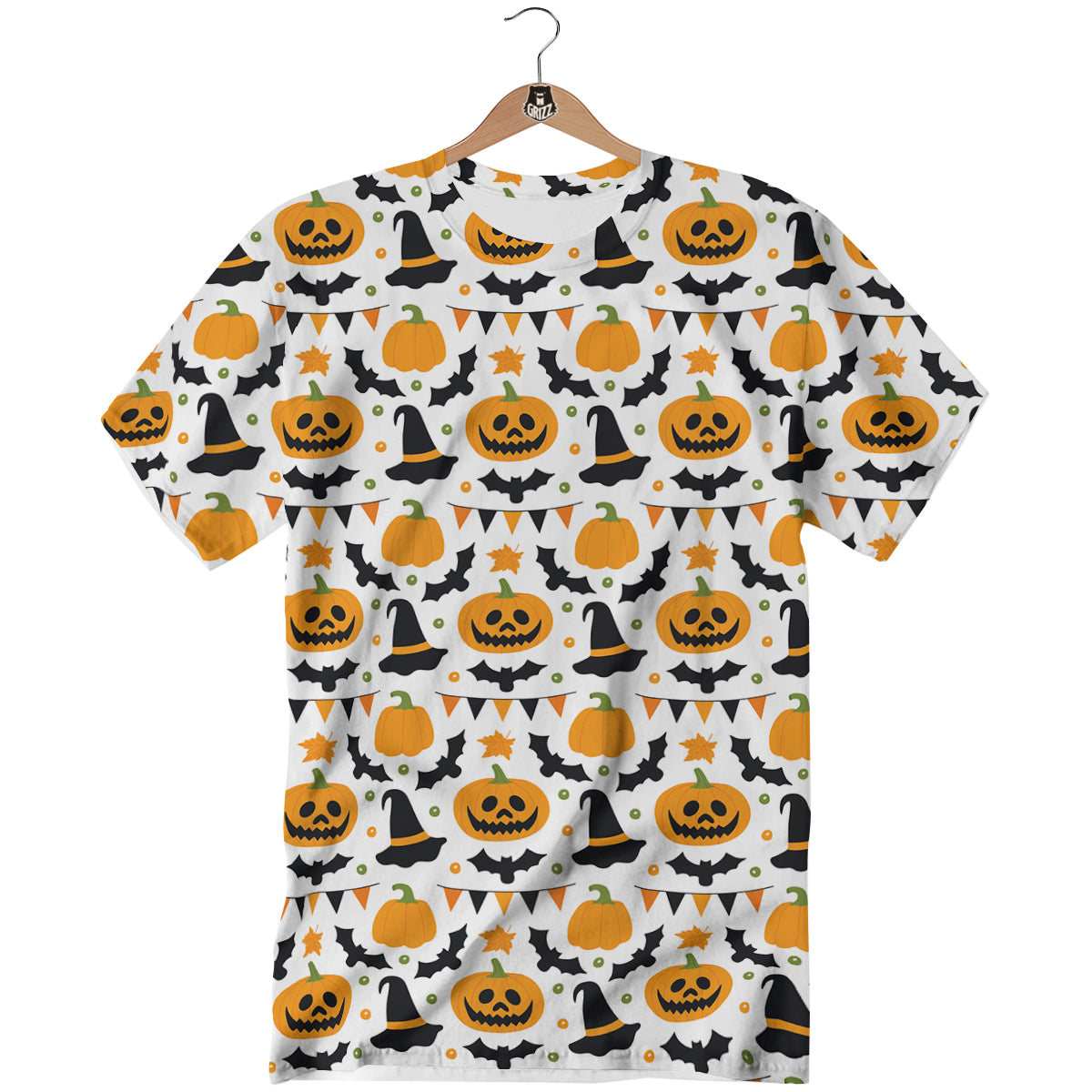 Witch Hat Halloween Print Pattern T-Shirt-grizzshop