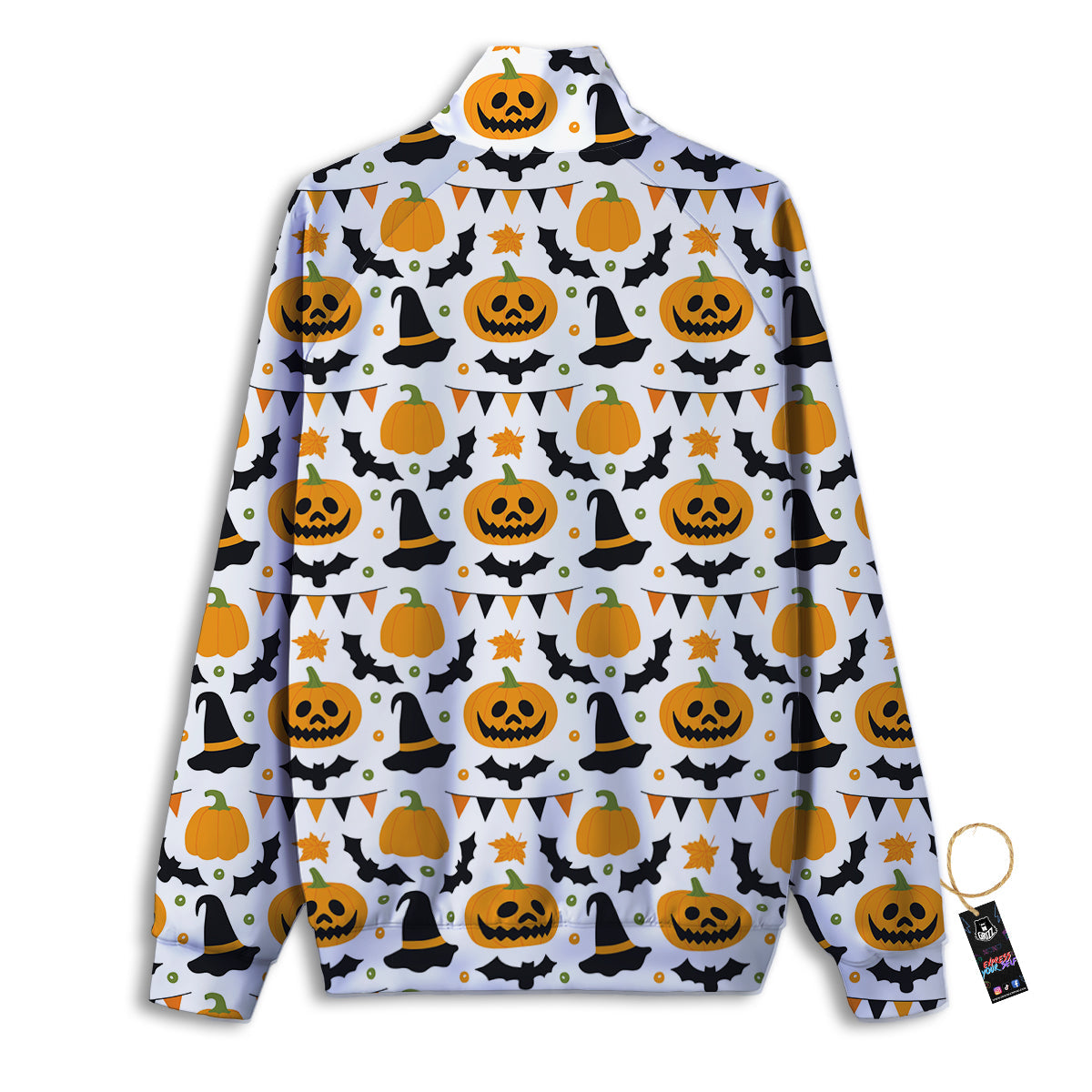 Witch Hat Halloween Print Pattern Track Jacket-grizzshop
