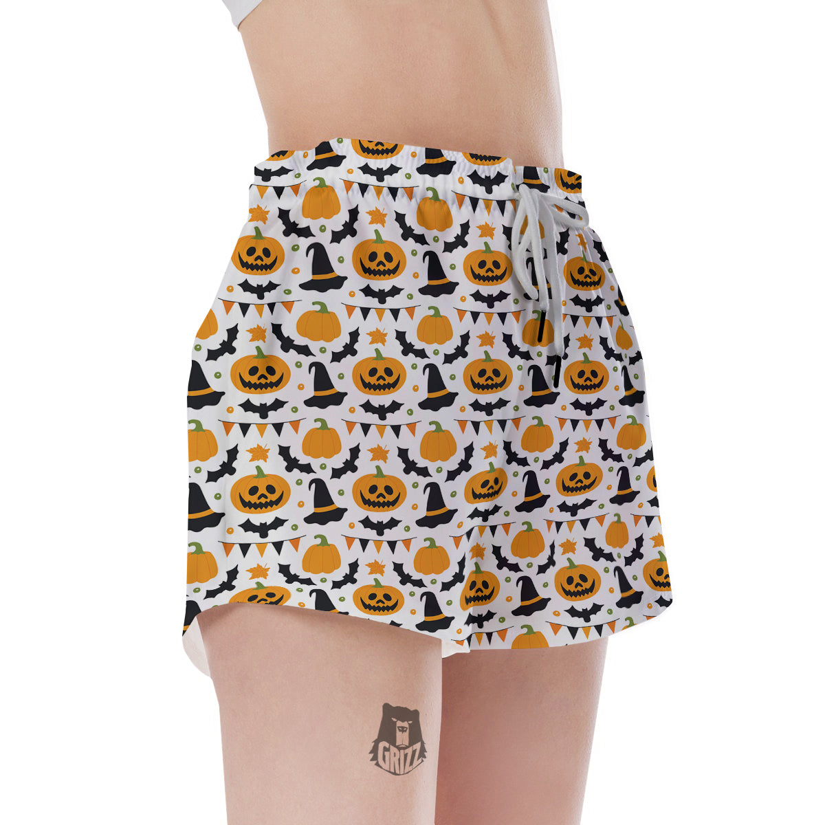 Witch Hat Halloween Print Pattern Women's Shorts-grizzshop