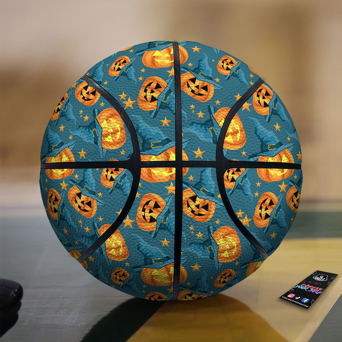 Witch Hat Pumpkin Print Pattern Basketball-grizzshop