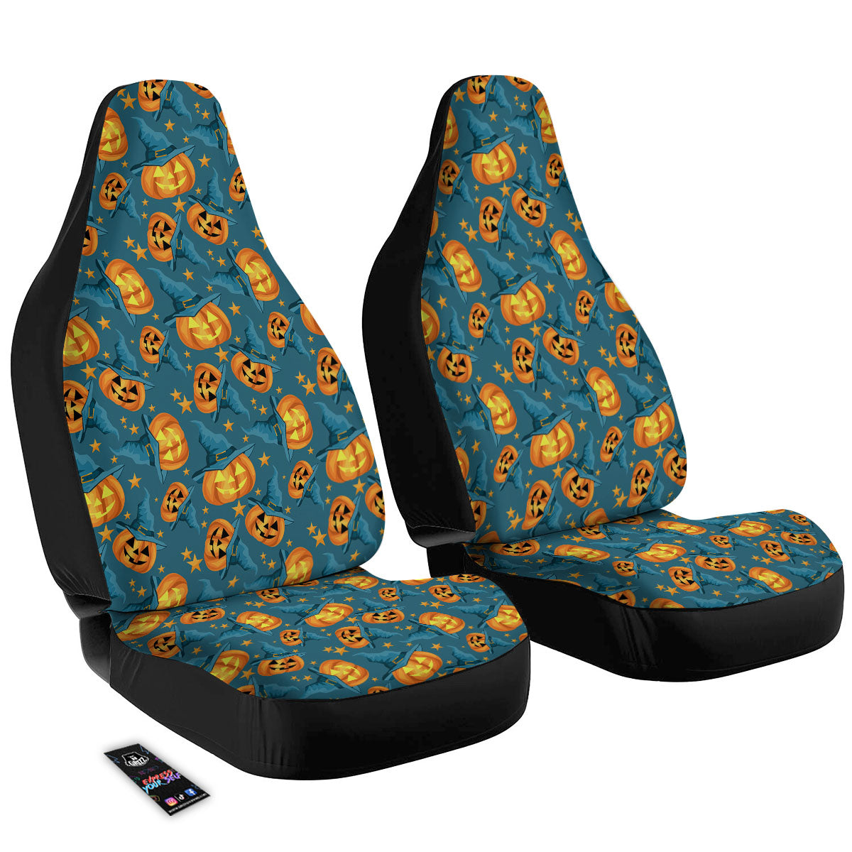 Witch Hat Pumpkin Print Pattern Car Seat Covers-grizzshop