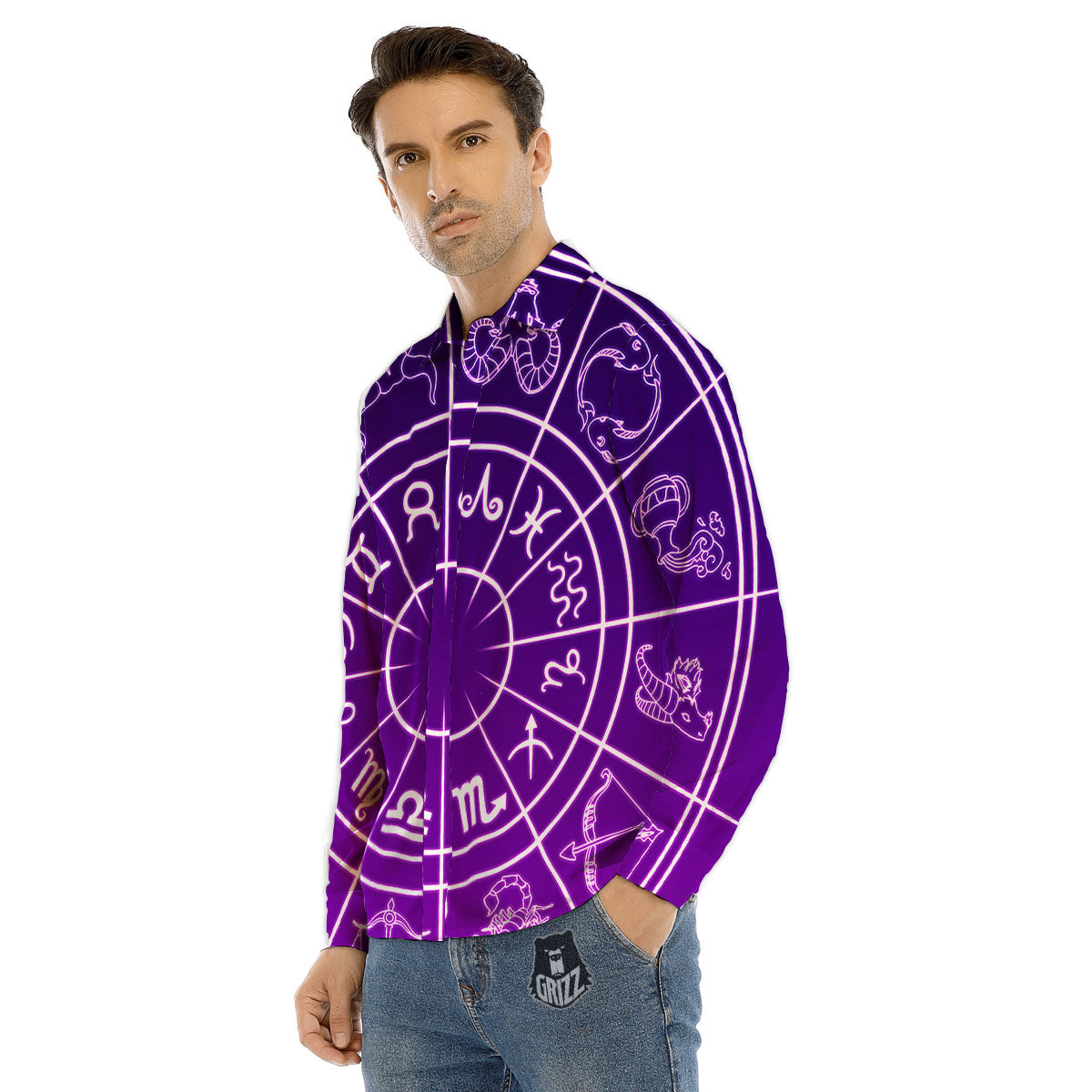 Witch Hat Pumpkin Print Pattern Men's Dress Shirts-grizzshop