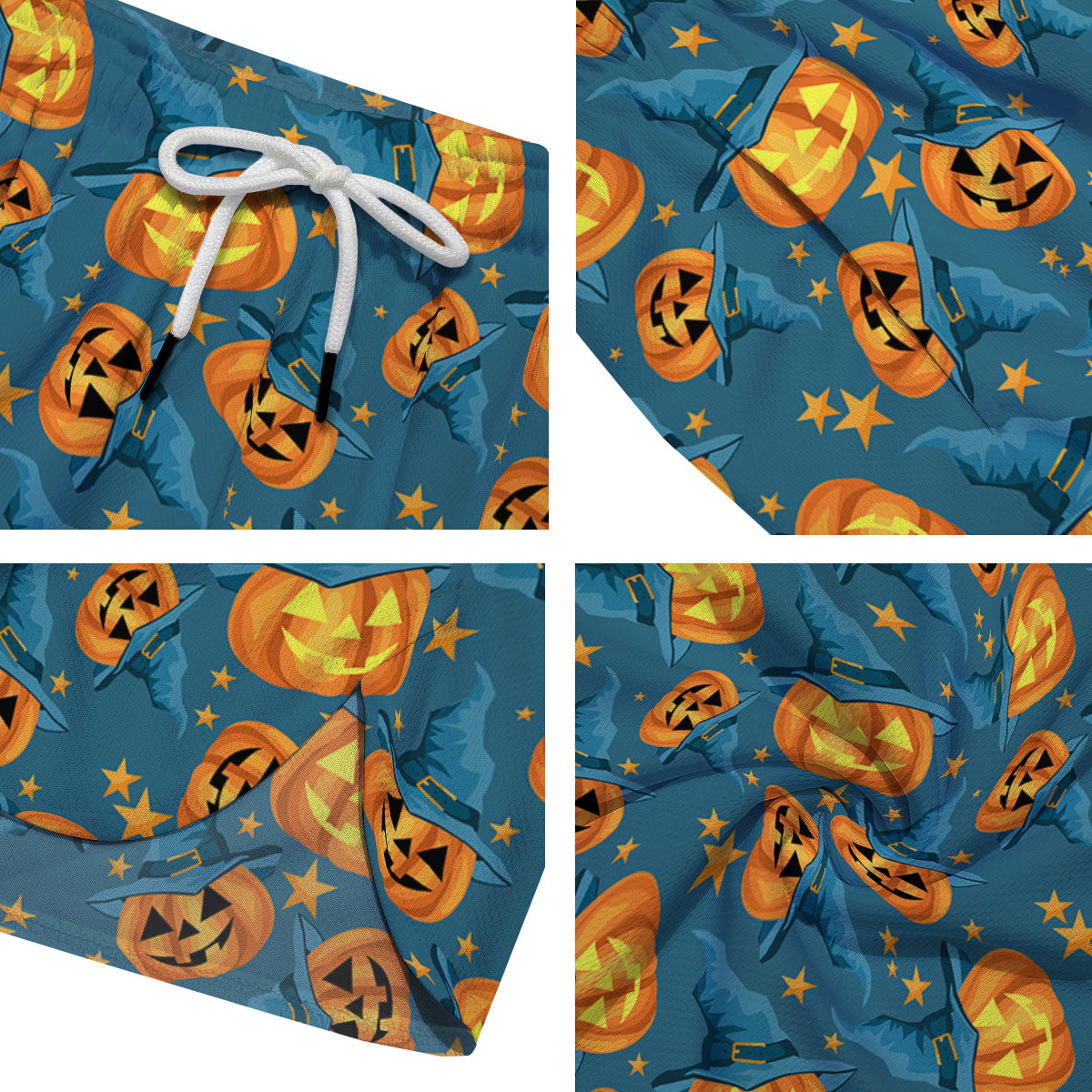 Witch Hat Pumpkin Print Pattern Men's Running Shorts-grizzshop