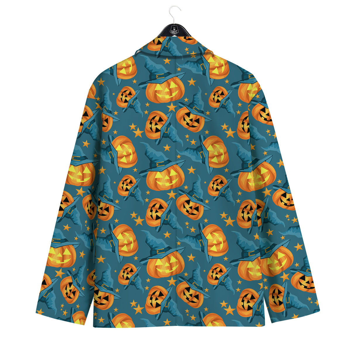 Witch Hat Pumpkin Print Pattern Men's Sport Coat-grizzshop