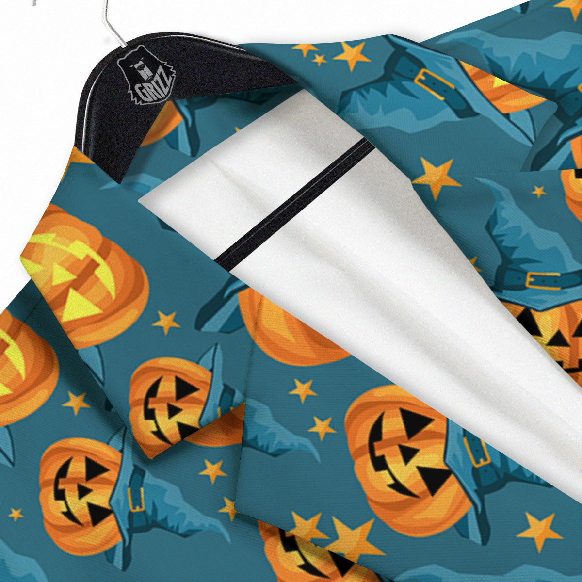 Witch Hat Pumpkin Print Pattern Men's Sport Coat-grizzshop