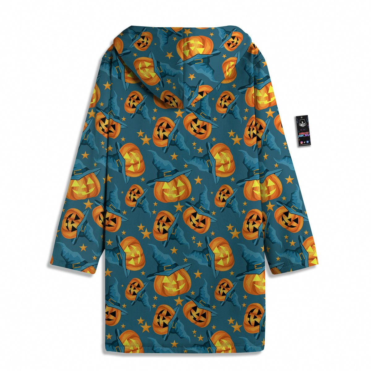 Witch Hat Pumpkin Print Pattern Men's Windbreaker Jacket-grizzshop