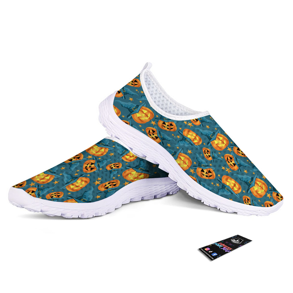 Witch Hat Pumpkin Print Pattern Nurse Shoes-grizzshop