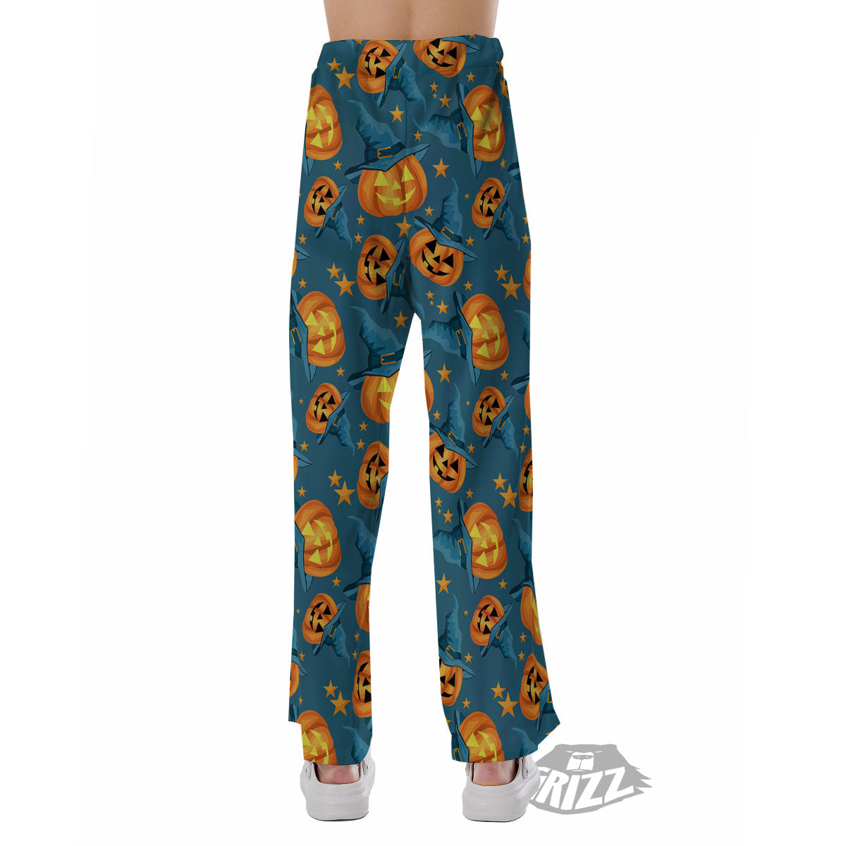 Witch Hat Pumpkin Print Pattern Pajama Pants-grizzshop