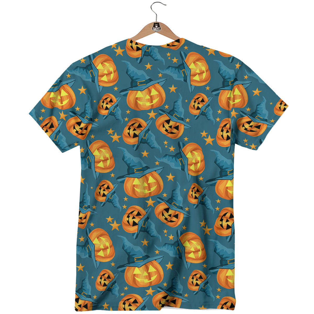 Witch Hat Pumpkin Print Pattern T-Shirt-grizzshop