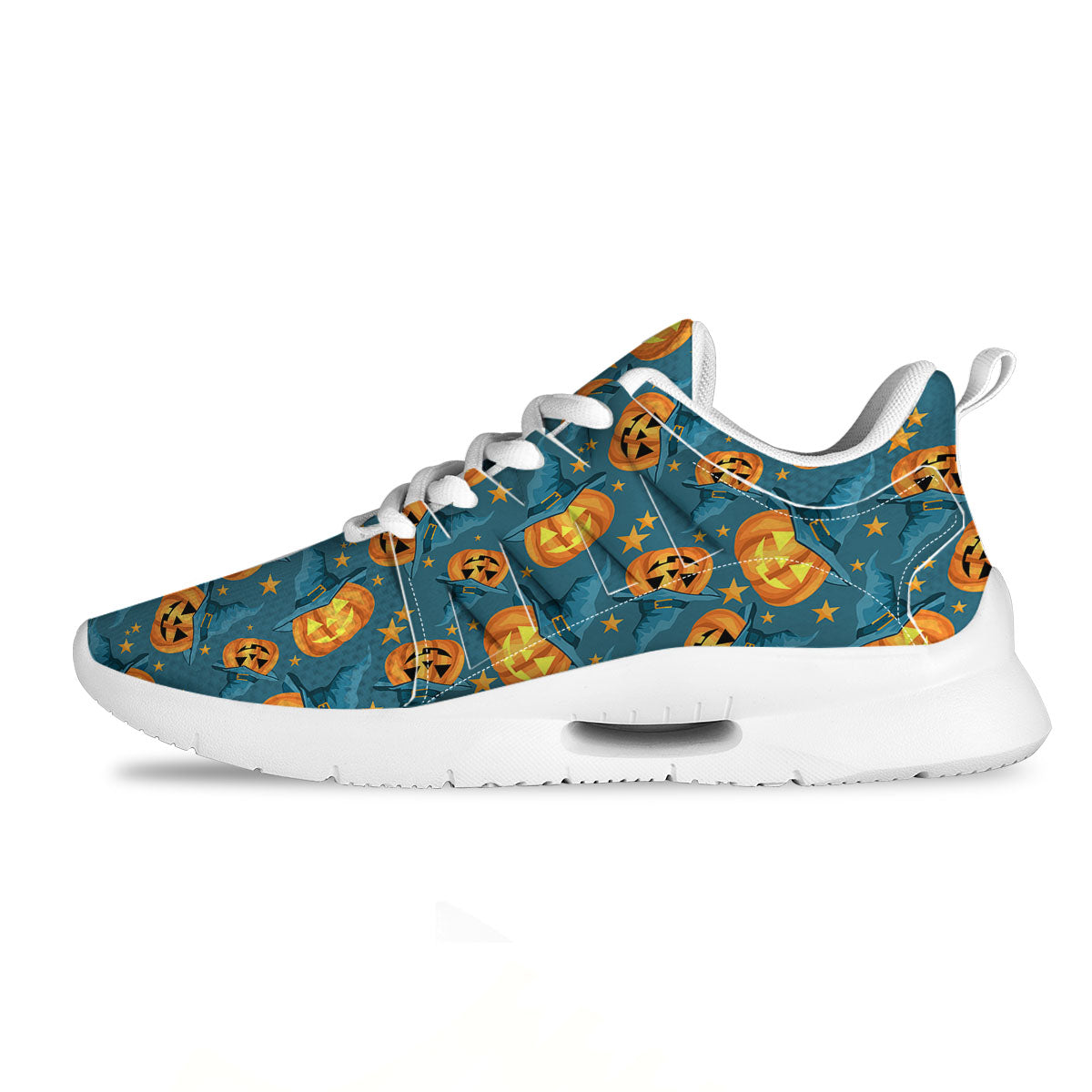 Witch Hat Pumpkin Print Pattern Tennis Shoes-grizzshop