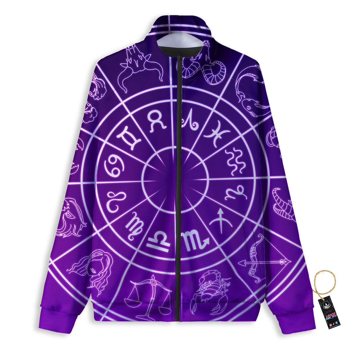 Witch Hat Pumpkin Print Pattern Track Jacket-grizzshop