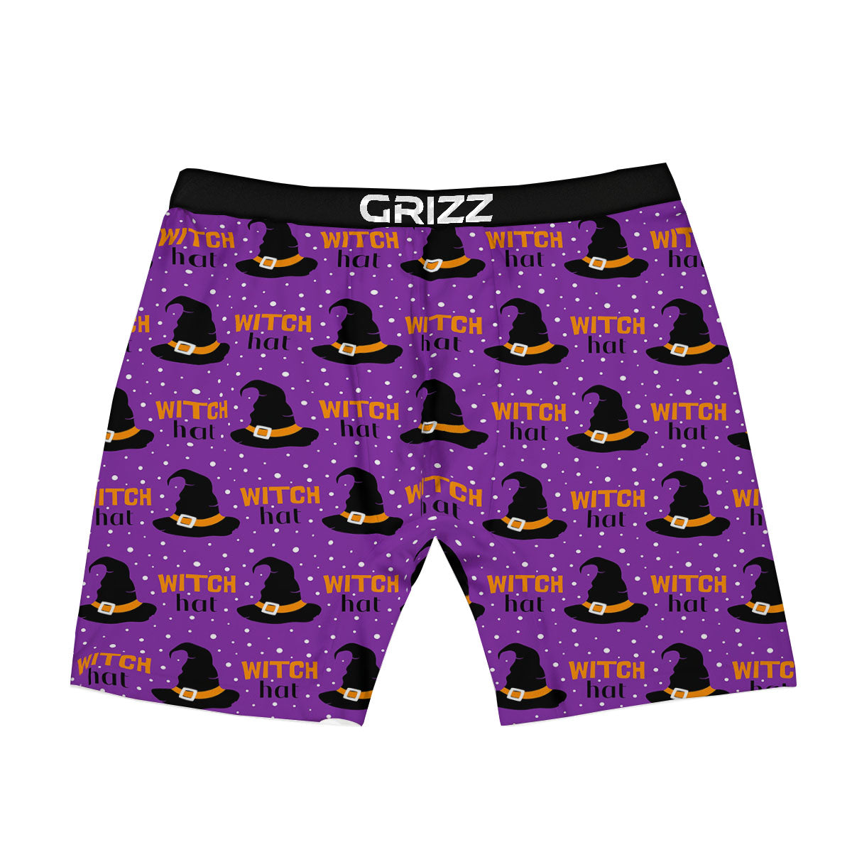 Witch Hat Purple Halloween Print Pattern Boxer Briefs-grizzshop