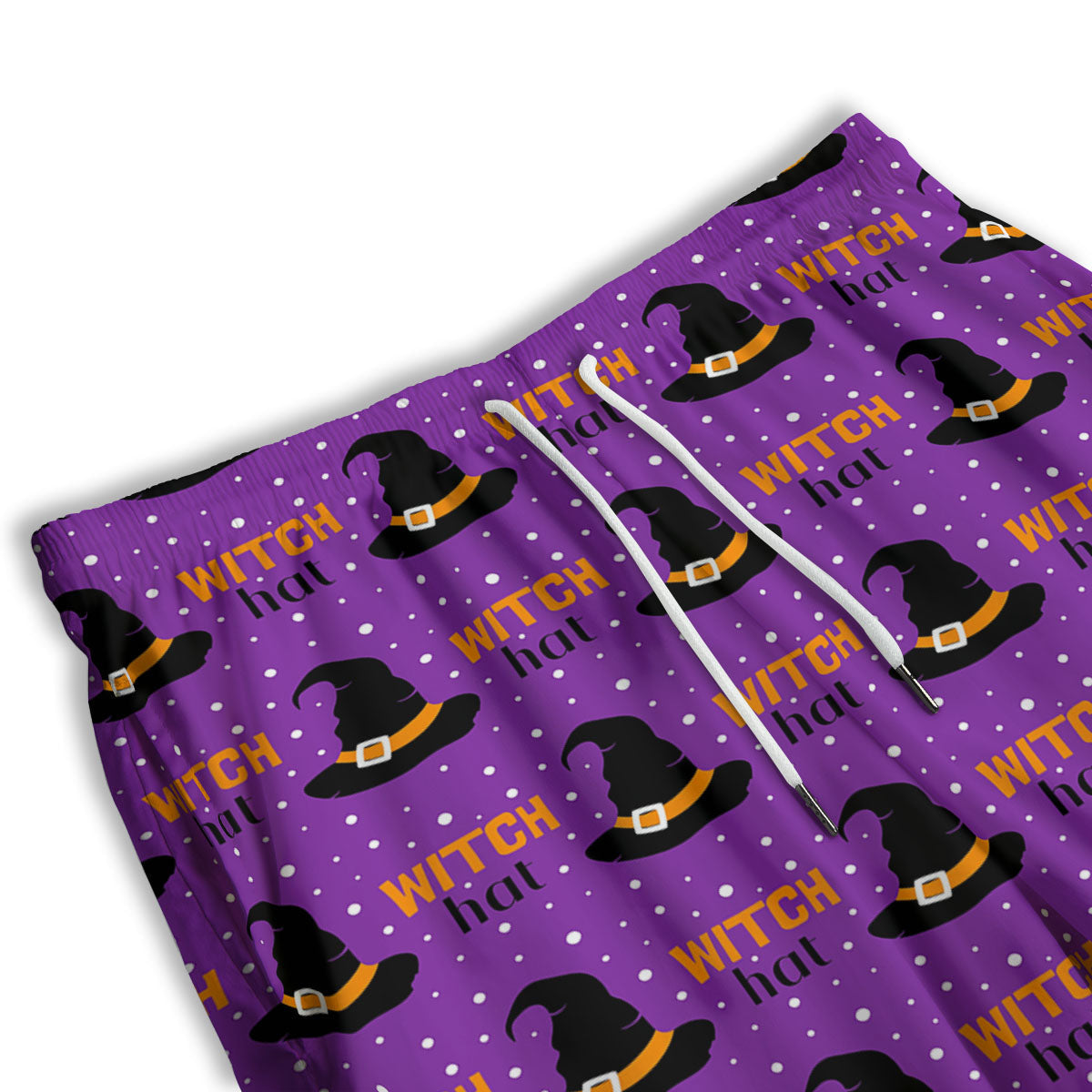Witch Hat Purple Halloween Print Pattern Men's Athletic Shorts