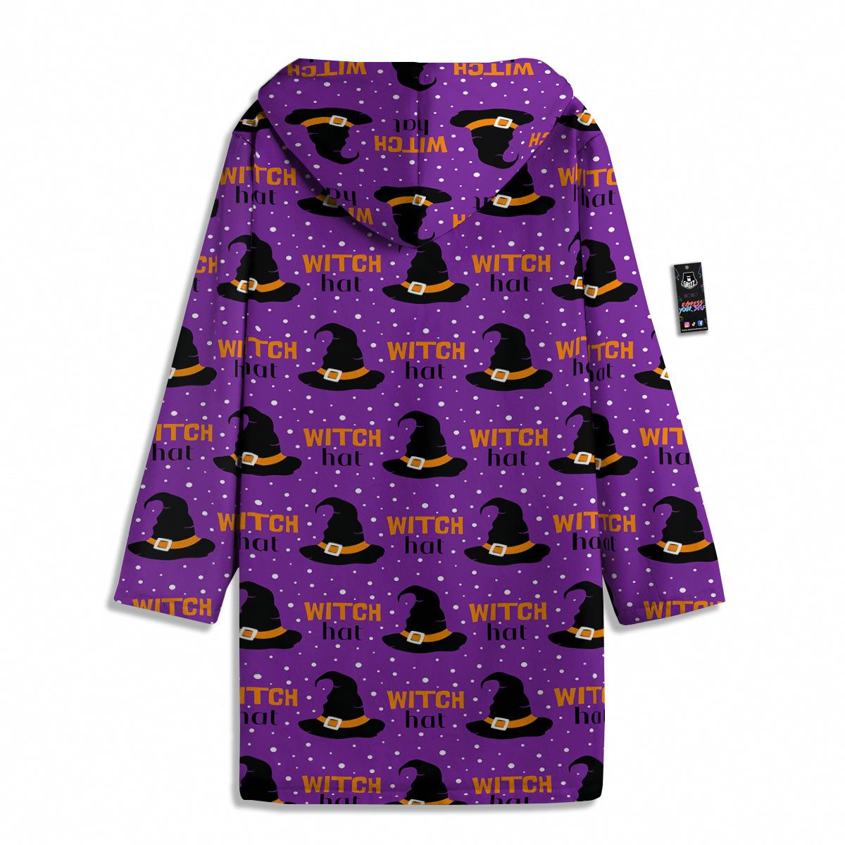 Witch Hat Purple Halloween Print Pattern Men's Windbreaker Jacket-grizzshop