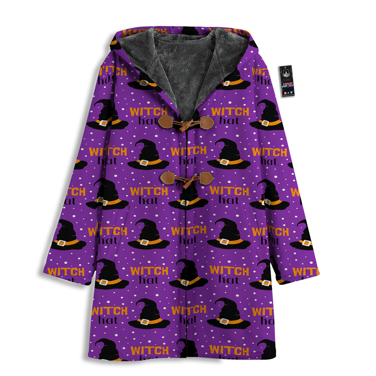 Witch Hat Purple Halloween Print Pattern Men's Windbreaker Jacket-grizzshop