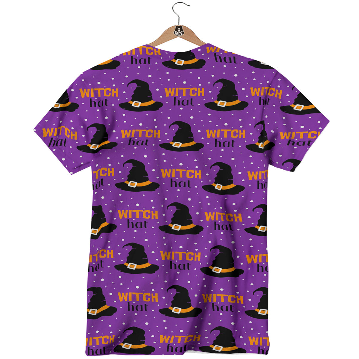 Witch Hat Purple Halloween Print Pattern T-Shirt-grizzshop
