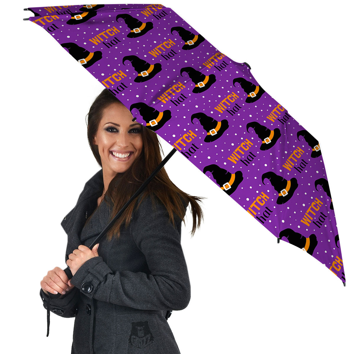 Witch Hat Purple Halloween Print Pattern Umbrella-grizzshop