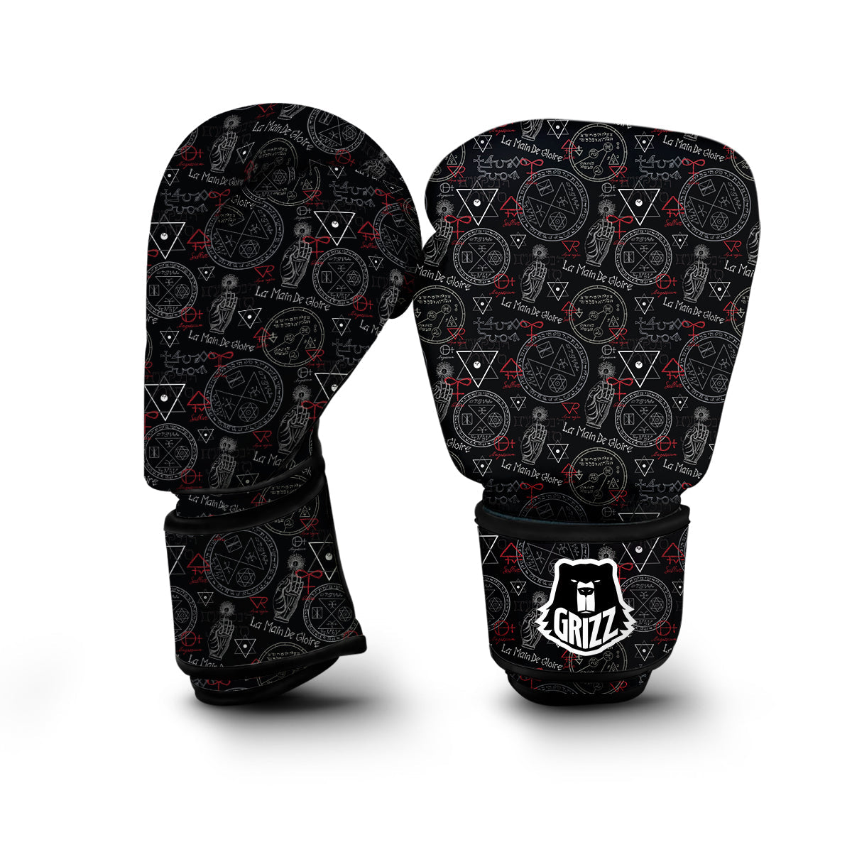 Witch Wiccan Pagan Pattern Print Boxing Gloves-grizzshop