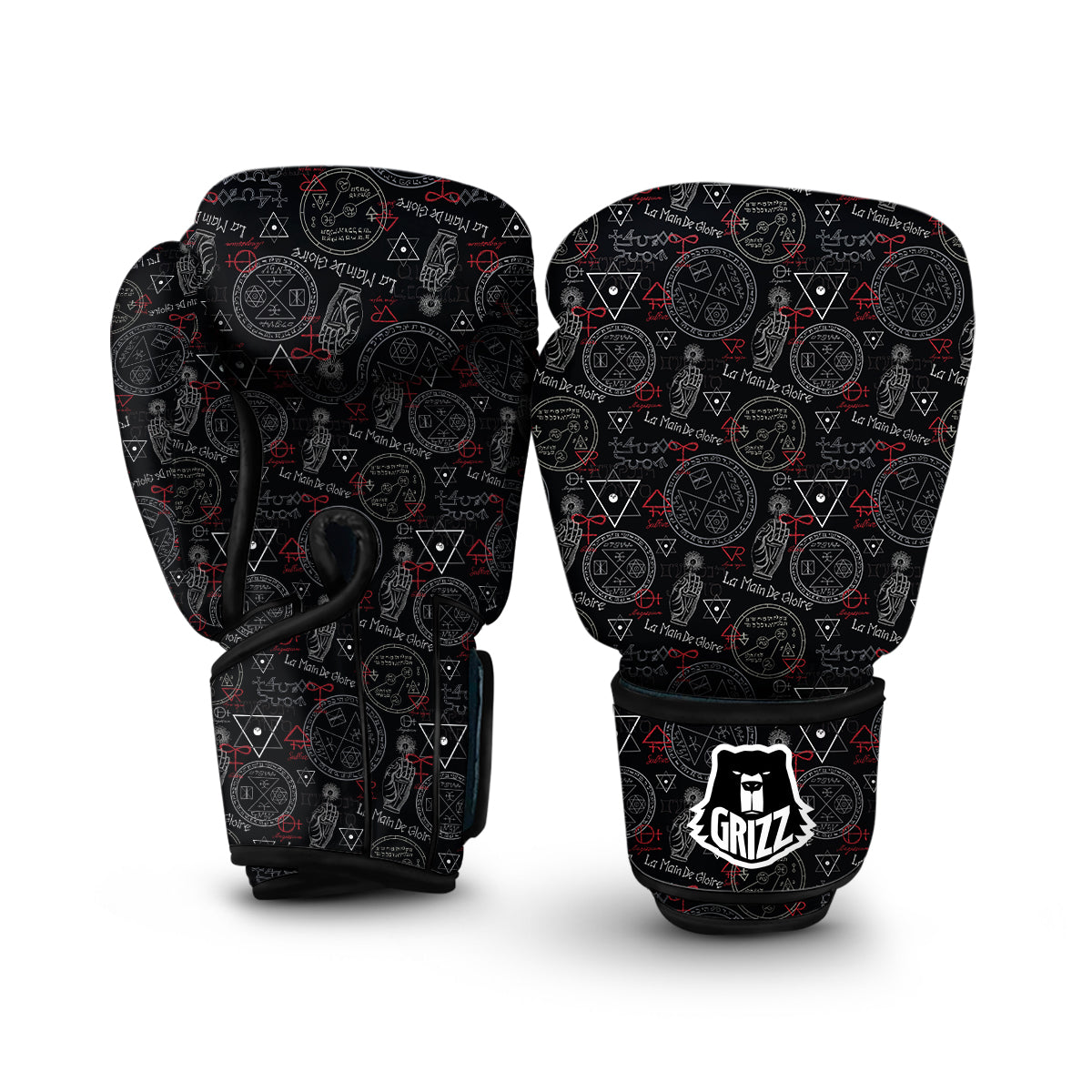 Witch Wiccan Pagan Pattern Print Boxing Gloves-grizzshop