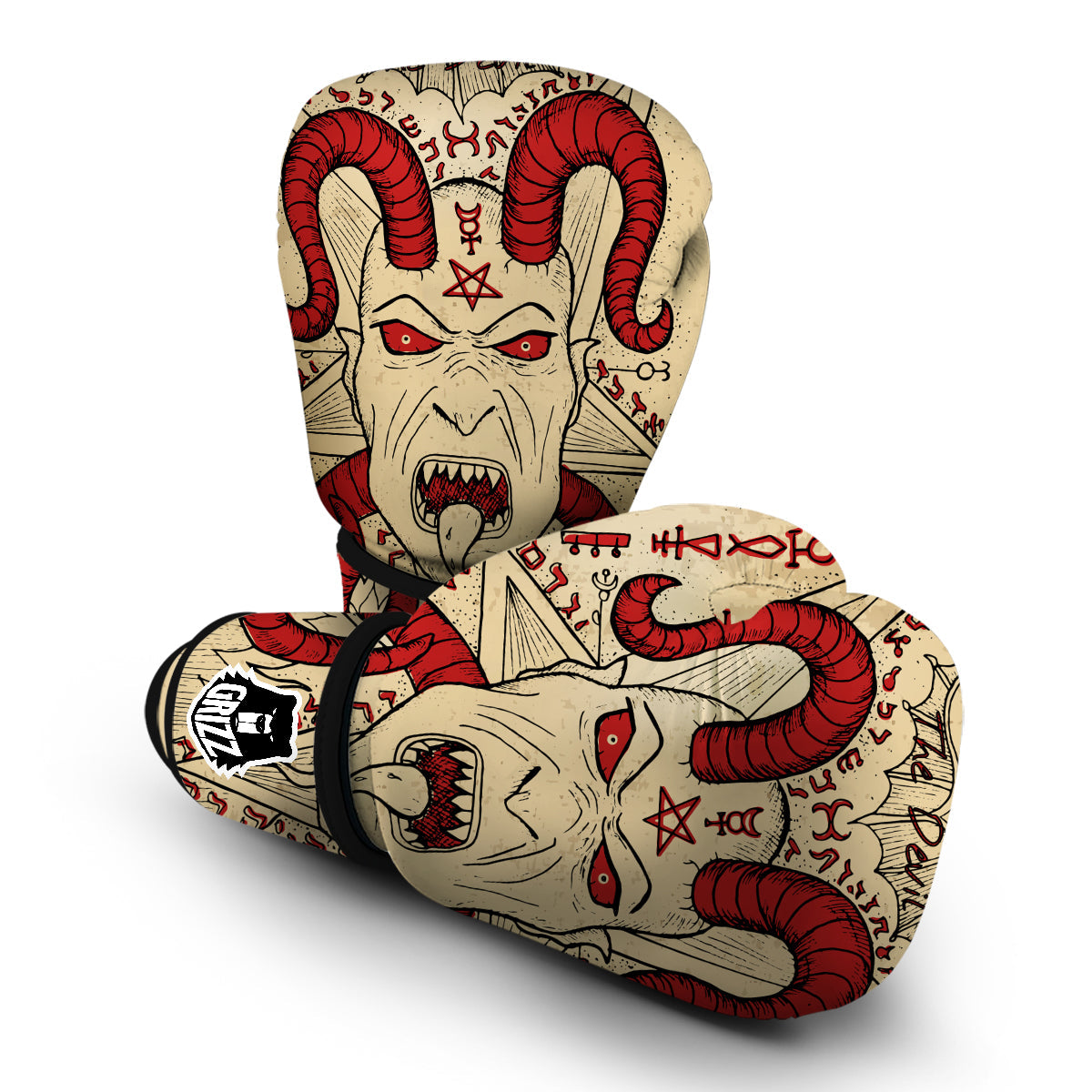 Witch Wiccan Pagan Satanic Pattern Print Boxing Gloves-grizzshop