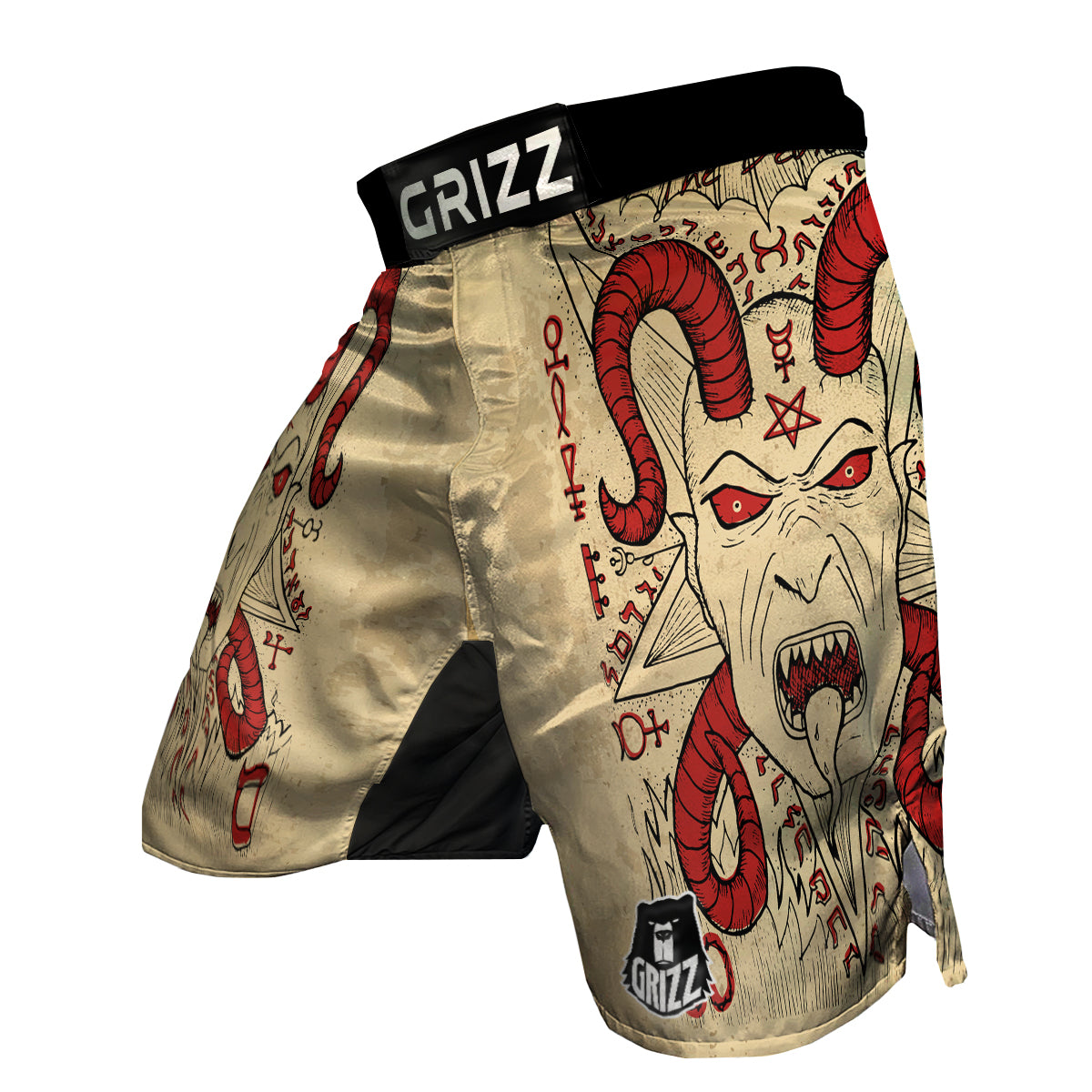 Witch Wiccan Pagan Satanic Pattern Print MMA Shorts-grizzshop