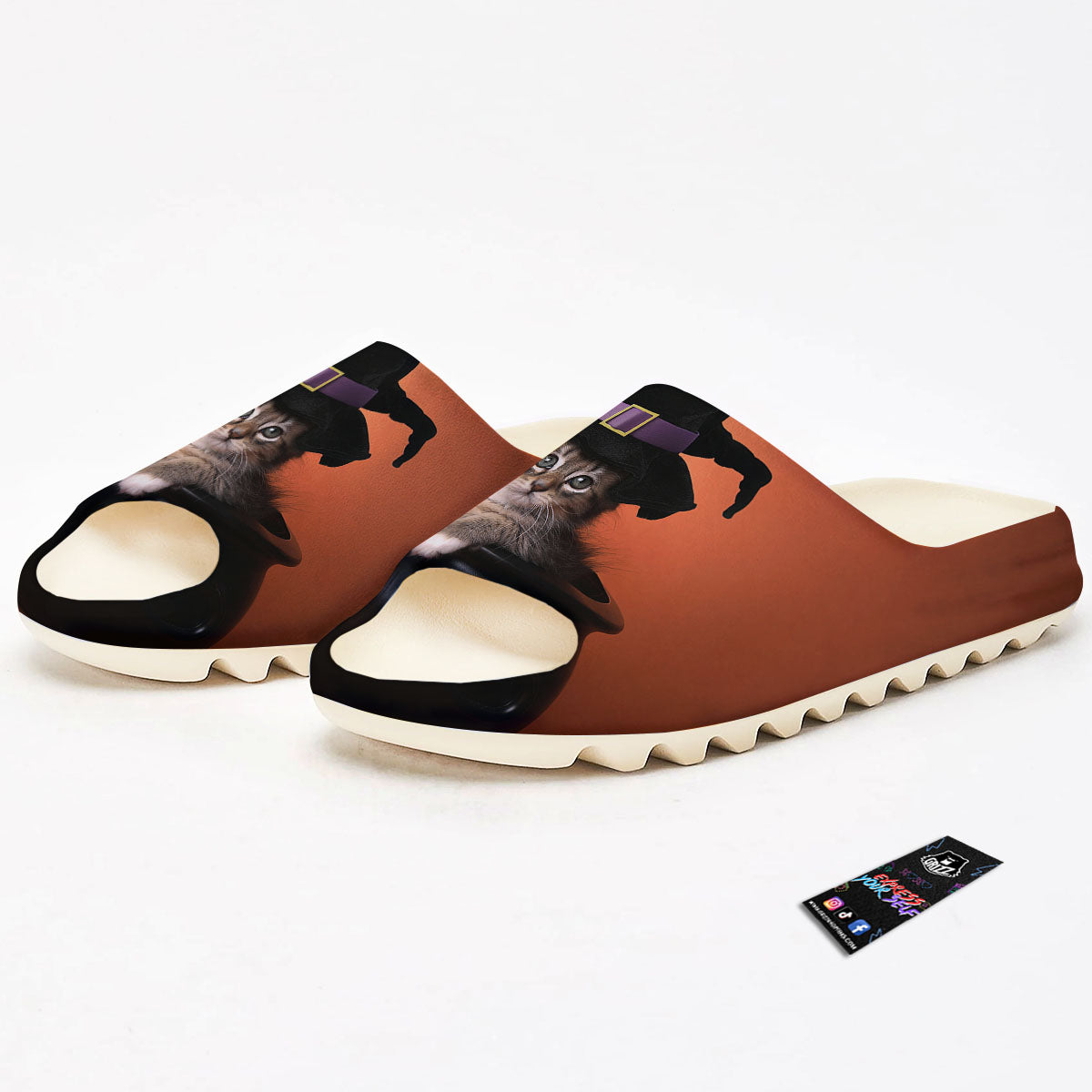 Witch Cat Halloween Cute Print Sandals-grizzshop