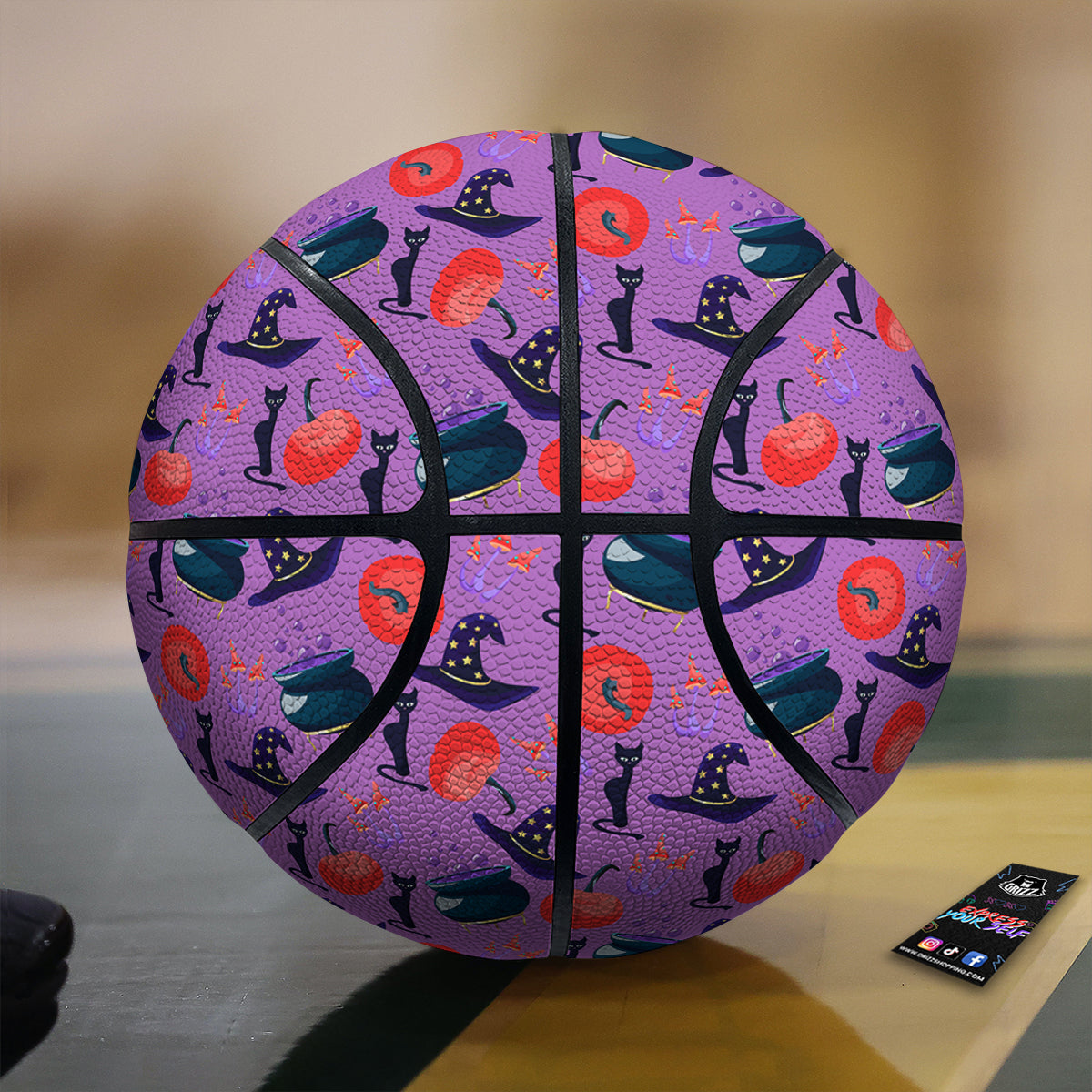 Witch Cauldron Halloween Print Pattern Basketball