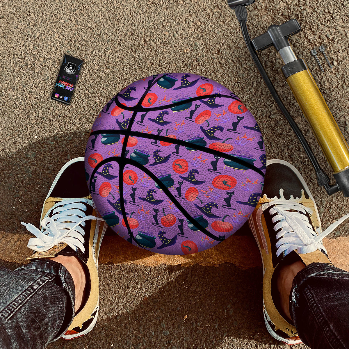 Witch Cauldron Halloween Print Pattern Basketball