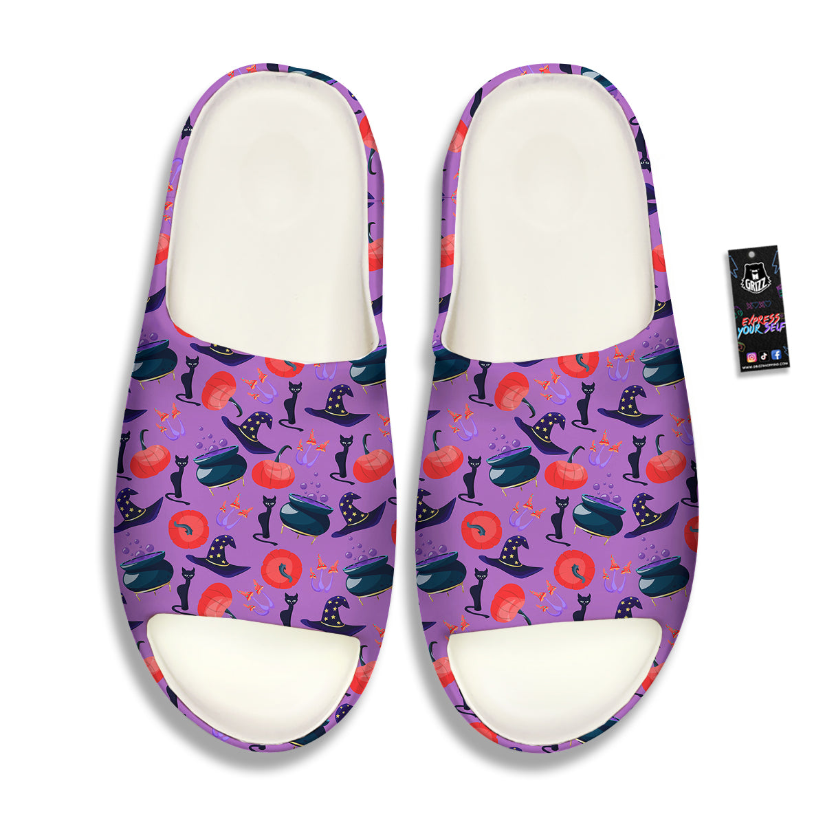 Witch Cauldron Halloween Print Pattern Sandals-grizzshop
