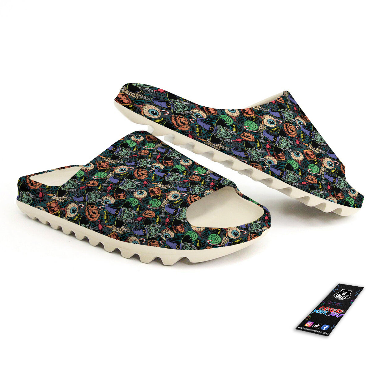 Witch Halloween Elements Print Pattern Sandals-grizzshop