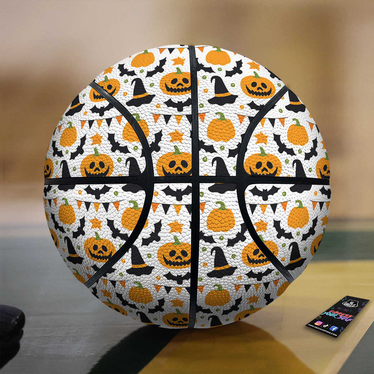 Witch Hat Halloween Print Pattern Basketball