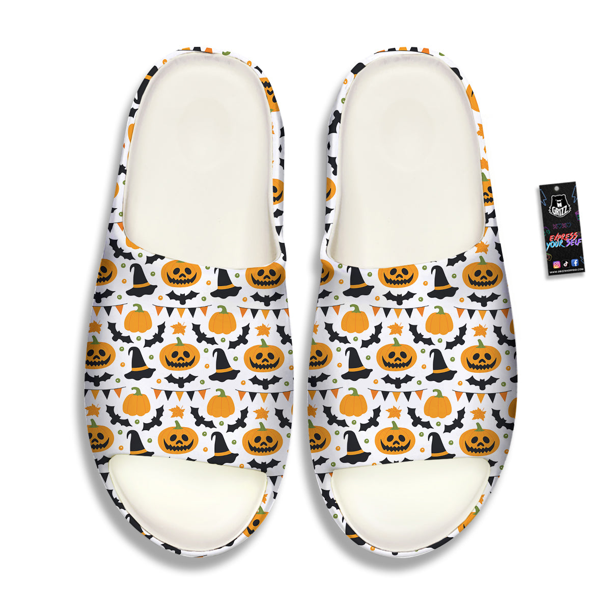 Witch Hat Halloween Print Pattern Sandals-grizzshop