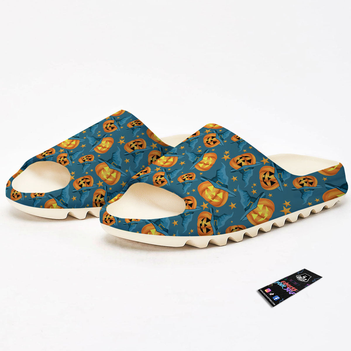 Witch Hat Pumpkin Print Pattern Sandals-grizzshop