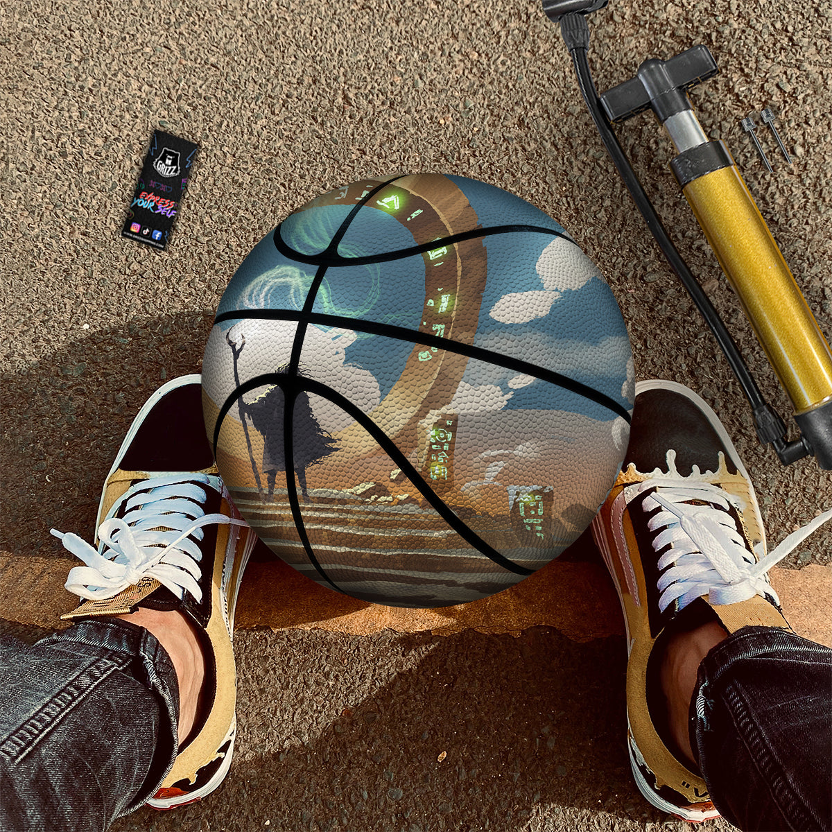 Wizard And Gate Print Basketball-grizzshop