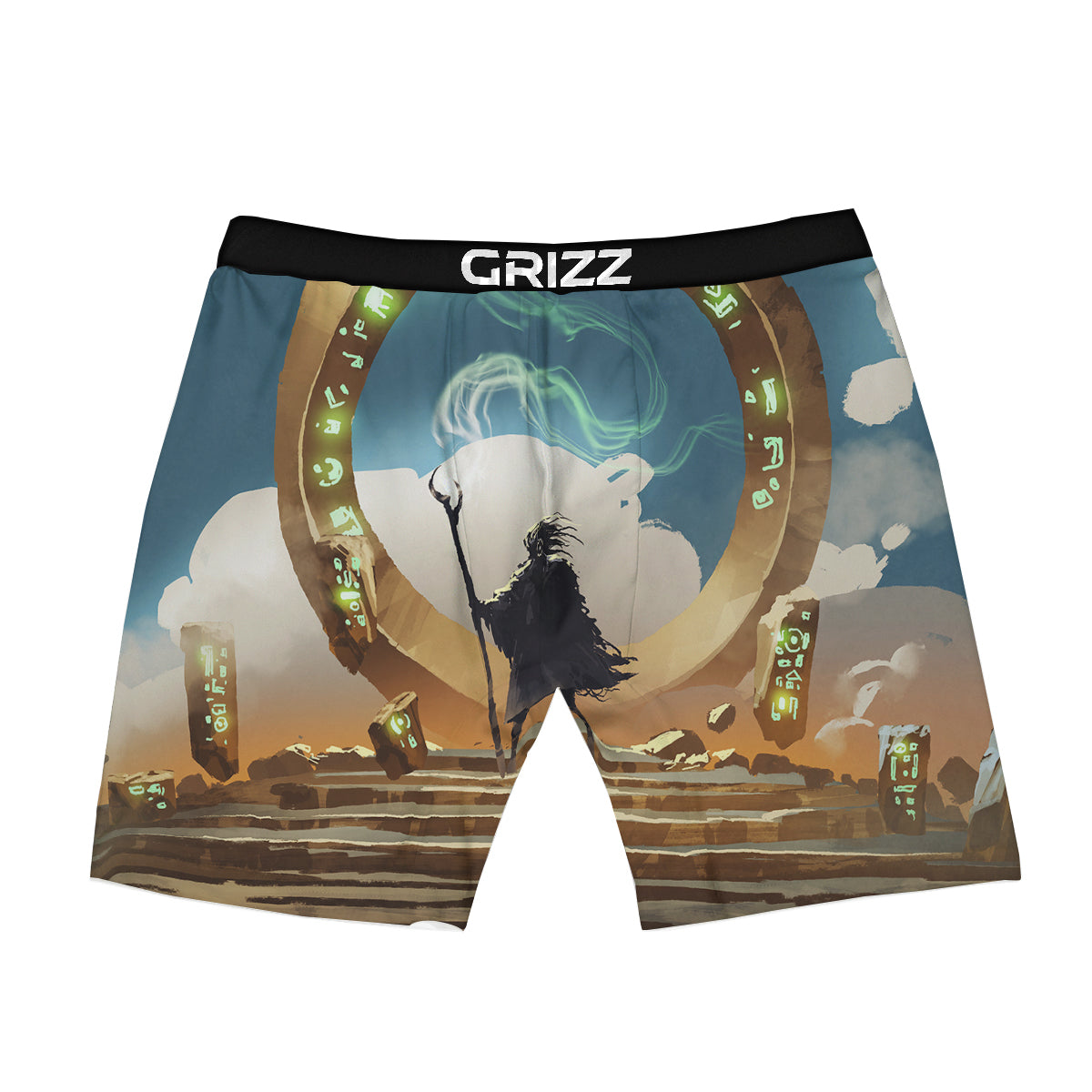 Wizard And Gate Print Boxer Briefs-grizzshop