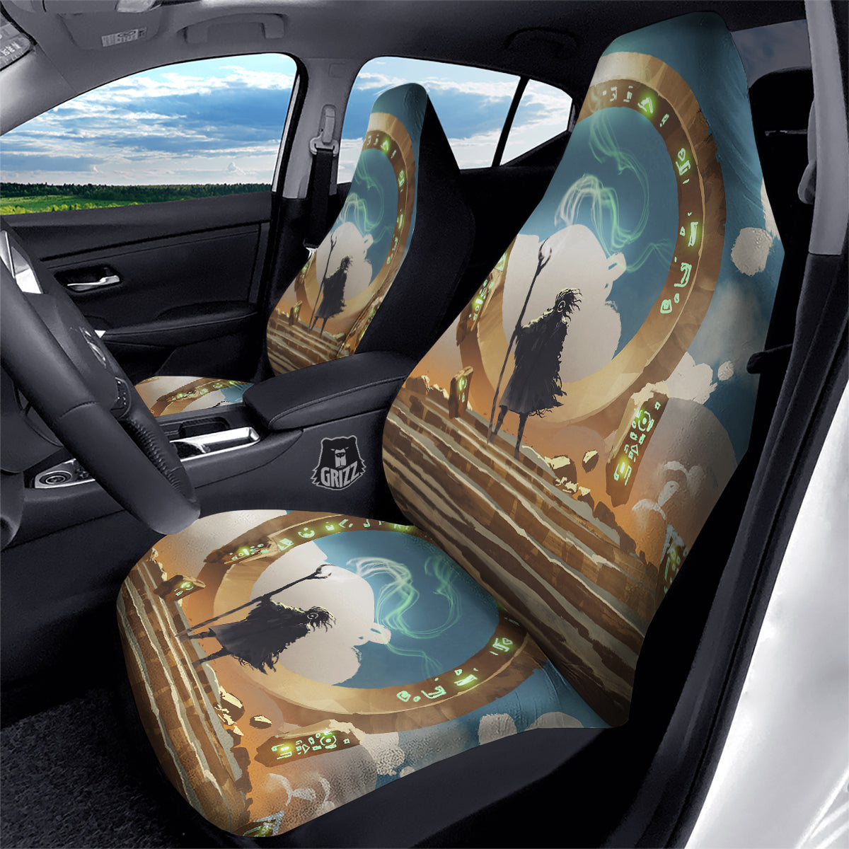 Wizard And Gate Print Car Seat Covers-grizzshop