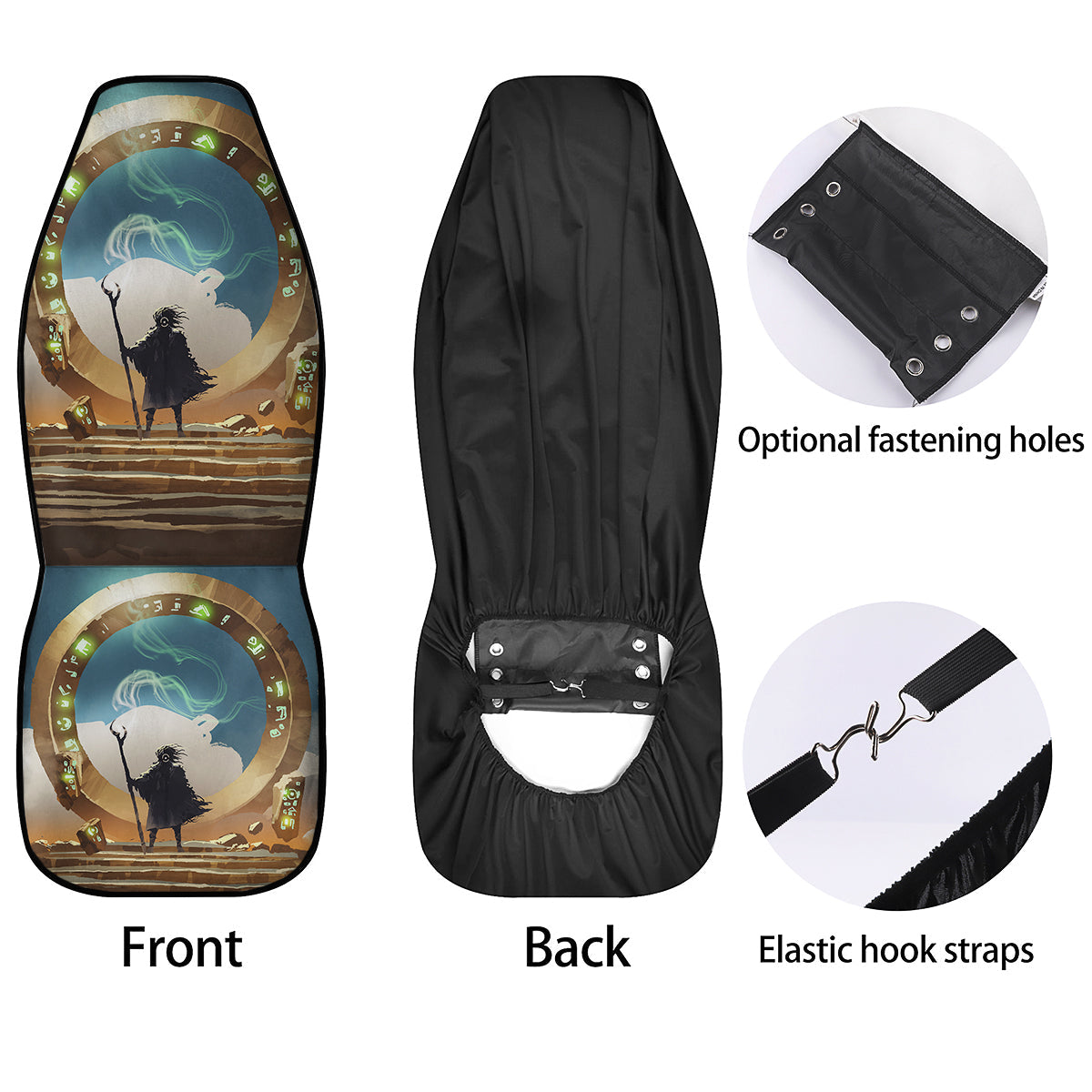 Wizard And Gate Print Car Seat Covers-grizzshop