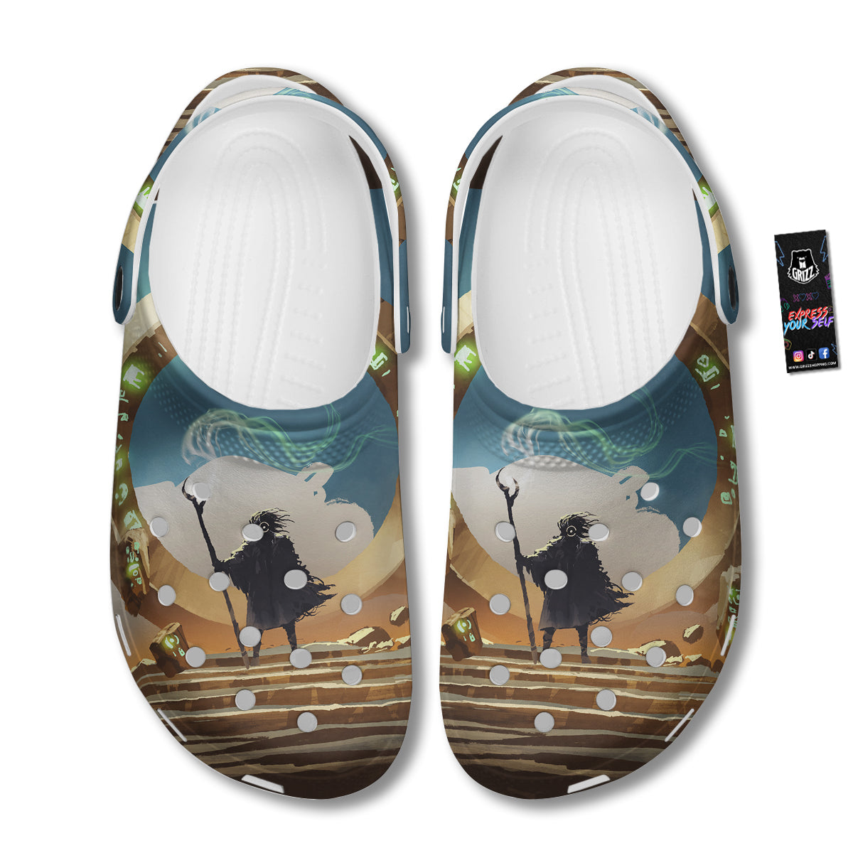 Wizard And Gate Print Clog-grizzshop