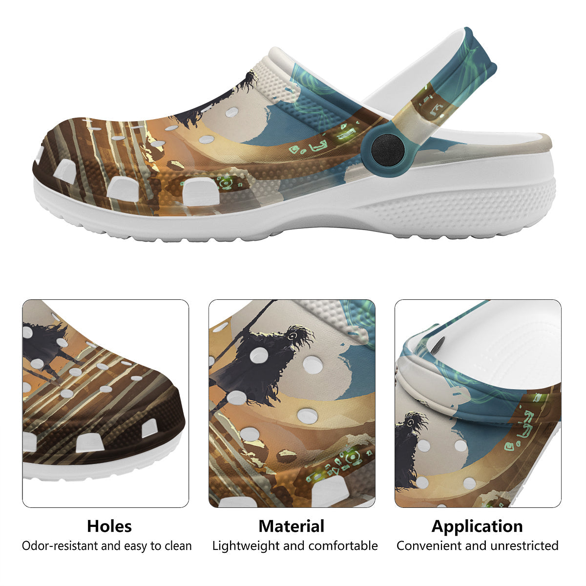 Wizard And Gate Print Clog-grizzshop