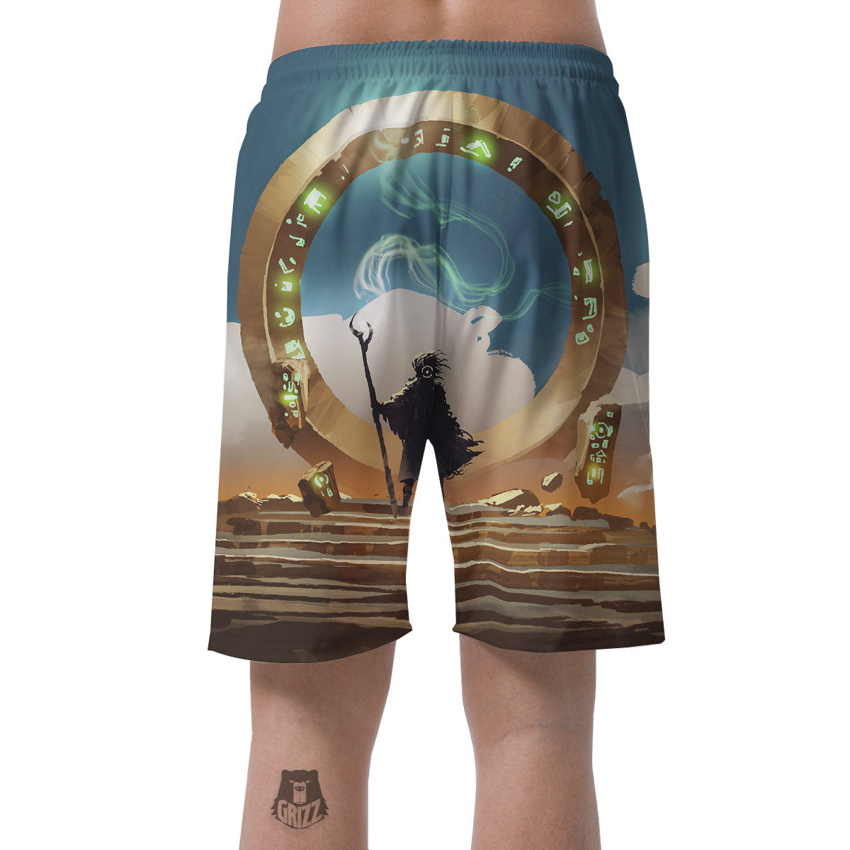 Wizard And Gate Print Men's Shorts-grizzshop