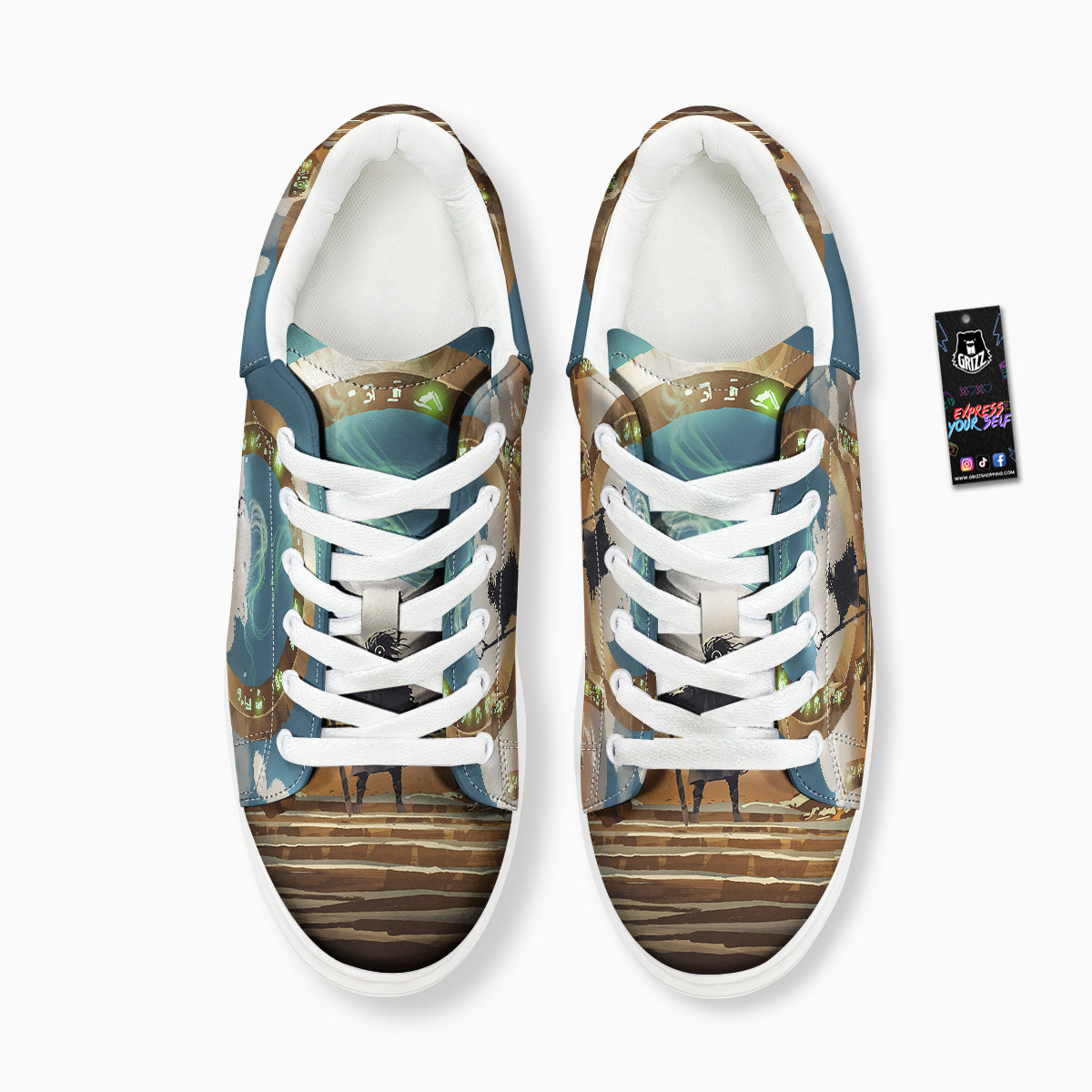 Wizard And Gate Print Platform Shoes-grizzshop