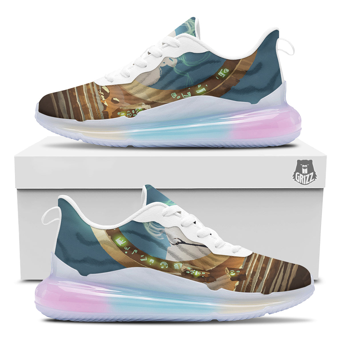 Wizard And Gate Print Running Sneakers-grizzshop